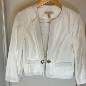 Michael Kors White Tailored Cropped Blazer